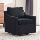 011-Teddy Fabric 360&deg Swivel Accent Chair with Upholstered,One Back Pillow,Armrest with Rivets W527P190836
