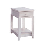 Chair Side End Table with One Drawer and Bottom Shelf, Accent Table White Oak B107131292