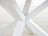 42.1"WHITE Table cross leg Mid-century Dining Table for 4-6 people With Round Mdf Table Top, W234P363951