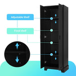 ZUN Storage Cabinet with Two Doors for Bathroom, Office, Adjustable Shelf, MDF Board, Black N725P181207B