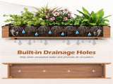 Pine Wood Raised Garden Bed with Drainage Holes & Protective Liner, Indoor Outdoor Planter Box for 48342172