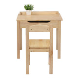 Flip Top Kids Table and Chair Set, Wood Activity Table Set with Storage Space for Arts Crafts, 58293120