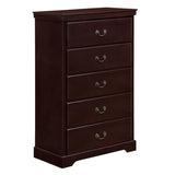 ZUN Classic Traditional 1pc Chest of 5 Drawers Cherry Finish Bedroom Furniture Wooden B011P233655