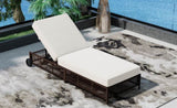 TREXM Outdoor Lounge, Patio Chaise Lounge with 5-Position Backrest, Rattan Outdoor Lounge N715P207900D