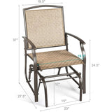 Brown Patio Swing Single Glider Chair Rocking Seating Steel Frame Garden 50094365
