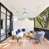 66 Inch Low Profile Ceiling Fan with Dimmable Lights and Smart Remote Control 6 Speed Reversible W934P147098