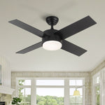 ZUN YUHAO 44 In Intergrated LED Ceiling Fan with Black ABS Blade W136772854