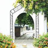 Metal Garden Arch L56.3'' x W16.93'' x H94.5'' Climbing Plants Support Rose Arch Outdoor Black W1586P268784