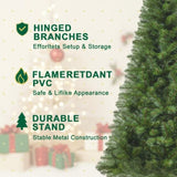 6FT Hinged Christmas Tree Artificial Plant Full PVC Branches with 582 Tips, 4-Leg Stand Indoor 86332101