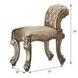 Gold Patina and Bone Vanity Stool with Nailhead Trim B062P208997