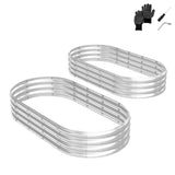 2 Pcs 631ft Raised Garden Bed, Oval Galvanized Outdoor Planter Box, Metal Garden Bed for Planting 93554205