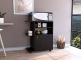 DEPOT E-SHOP Opal Kitchen Cart, Single Door Cabinet, Four Casters, Black B097133124