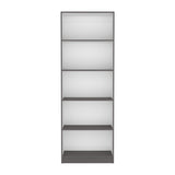 Home 4 Shelves Bookcase with Multi-Tiered Storage -Matt Gray / White -Office B200137835