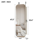 Jewelry Armoire Organizer with Full Length Mirror, Door or Wall Mounted,Lockable Storage Cabinet, W3406P340449