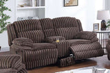 Manual Motion Loveseat Recliner Fur-Like Corduroy in Chocolate B089P296897