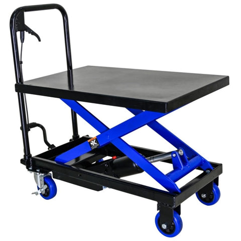 ZUN Hydraulic Lift Trolley, 500 LBS Capacity, with 4 Wheels, for Material Handling and Transportation, W1102P194681