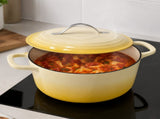 Stainless steel handle, 7.5QT, 7.1L round enamel pot, yellow gradient, includes gloves and 52174694