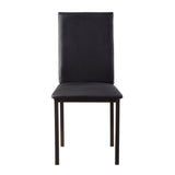 ZUN Set of 4 Dining Chairs Black Faux Leather Upholstery Casual Dining Room Furniture Metal Frame B011P265589