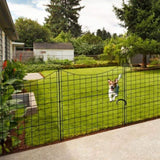 5 Panels Metal Decorative Garden Fence 36", No Dig Animal Dog Barrier, Garden Temporary 88338050