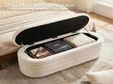 White Upholstered Storage Bench with Gas Struts 660LBS Seating Capacity for Bedroom 41466340