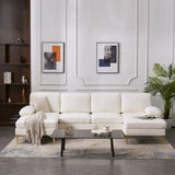 U-Shaped 4-Seat Indoor Modular Sofa Creamy-White 66522610