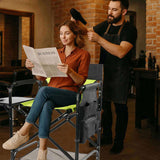 31" Tall Directors Chair with Footrest, 4Portable Bar Height Folding Camping Chair with Built-in Cup 57866918