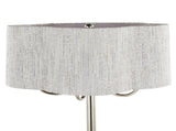 Lily 30" Contemporary Metal Table Lamp in Polished Nickel with Grey Linen Hardback Shade B202P224208