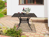 81*81*104cm Round Courtyard Cast Aluminum Table Bronze 84213429