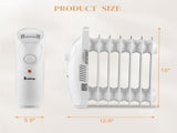 Oil Filled Radiator Heater, 600W Portable Electric Space Heater with Adjustable Thermostat, Overheat 42175871