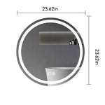 ZUN 24in. H LED Single Bathroom Vanity Mirror Polished Crystal Bathroom Round vanity mirror for smart W2026P203674