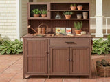 (With Assembly Video) TOPAMX Potting Bench with Hutch, 65" H Solid Fir Wood Garden Workstation, N717P404330D