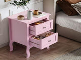 Macaron powder, MDF spray paint, 40*30*60cm, two-drawer bedside table, pastoral style 1pc 66169456