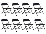 6pcs Injection Molding Classic Garden Plastic Folding Chair Black 75188255