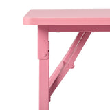Pink MDF Folding Nail Desk with 2 Drawers, Cabinet Door & Storage Shelf 19266036