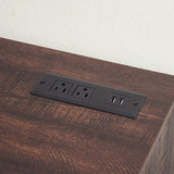 TV Stand Electric Fireplace TV Stand Glass Shelves, 3D Fireplace TV Stand LED Lights Wood W2275P257463