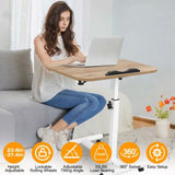 Mobile Standing Desk, Height Adjustable Rolling Laptop Table, 90 Tiltable Overbed Bedside Table, 85923978