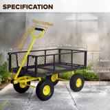 Heavy Duty Garden Cart, 1100 lbs Large Capacity Steel Garden Cart, Utility Wagon Cart with Removable 22921331