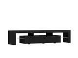 High gloss TV Stand with LED Lights for TVs up to 65'', Modern TV Console with Storage Cabinets for W1321126658