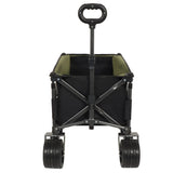 Collapsible Folding Wagon 300L,49" Extra Long Collapsible Wagon with Tailgate, All-Terrain 7"x 4" W321P297098