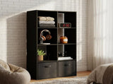 Stackable 8 Cube Storage Organizer - Wood Cube Shelf Fits Cubby Bins, Cubicle Bookshelf with Open 24414432