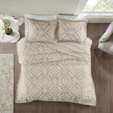 3 piece Tufted Cotton bedspread set Taupe King/Cal King B035129059