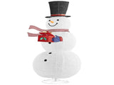 6FT Snowman with Auto-Opening Gift Box, 200 White Lights, Expandable Fabric Christmas Decor, US Plug 12259912