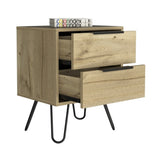 Nuvo Nightstand,Two Drawers, Hairpin Legs B128P148948