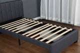 Twin Size Platform Bed Frame with 2 Storage Drawers and Headboard with USB, Linen Fabric Simple W1670P255482