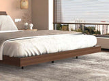 Floating Bed Frame Queen with Led Lights and Charging Station, Wood Queen Size Bed Frame with 65209522