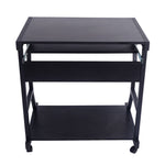 ZUN Moveable Four-wheel Computer Desk Black 05528576