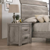 Floren Contemporary Wood Two-Drawer Nightstand, Weathered Gray T2574P225147