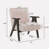 Rella Modern Teddy Sherpa Accent Chair with Espresso Wood Frame T2574P241335