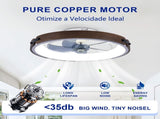 20" Ceiling Fans with Lights Kit and Remote Control, 3000-6500K Dimmable Modern Flush Mount W3596P455298