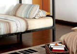 Black Finish Twin Over Twin Industrial Style Bunk Bed Metal Structure With Wooden Panel Attached B2741P353068